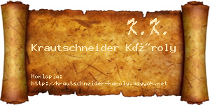 Krautschneider Károly névjegykártya
